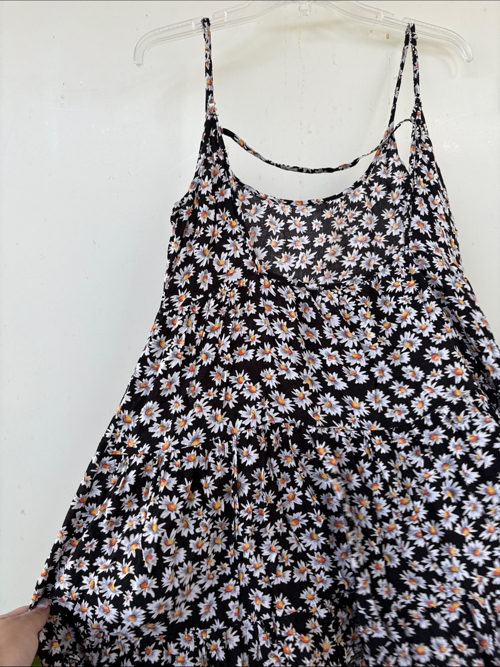 Brandy Melville Black Daisy Print Dress with Yellow Centers - Picture 5 of 6